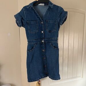 Zara Blue Denim Shirt Dress